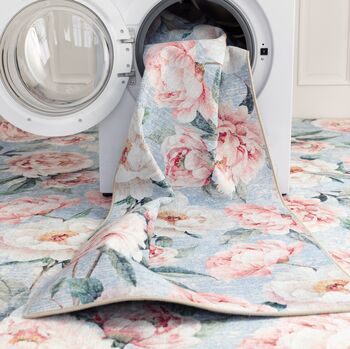 Hug Rug Eco Washable Blooming Peonies Blue, 6 of 6