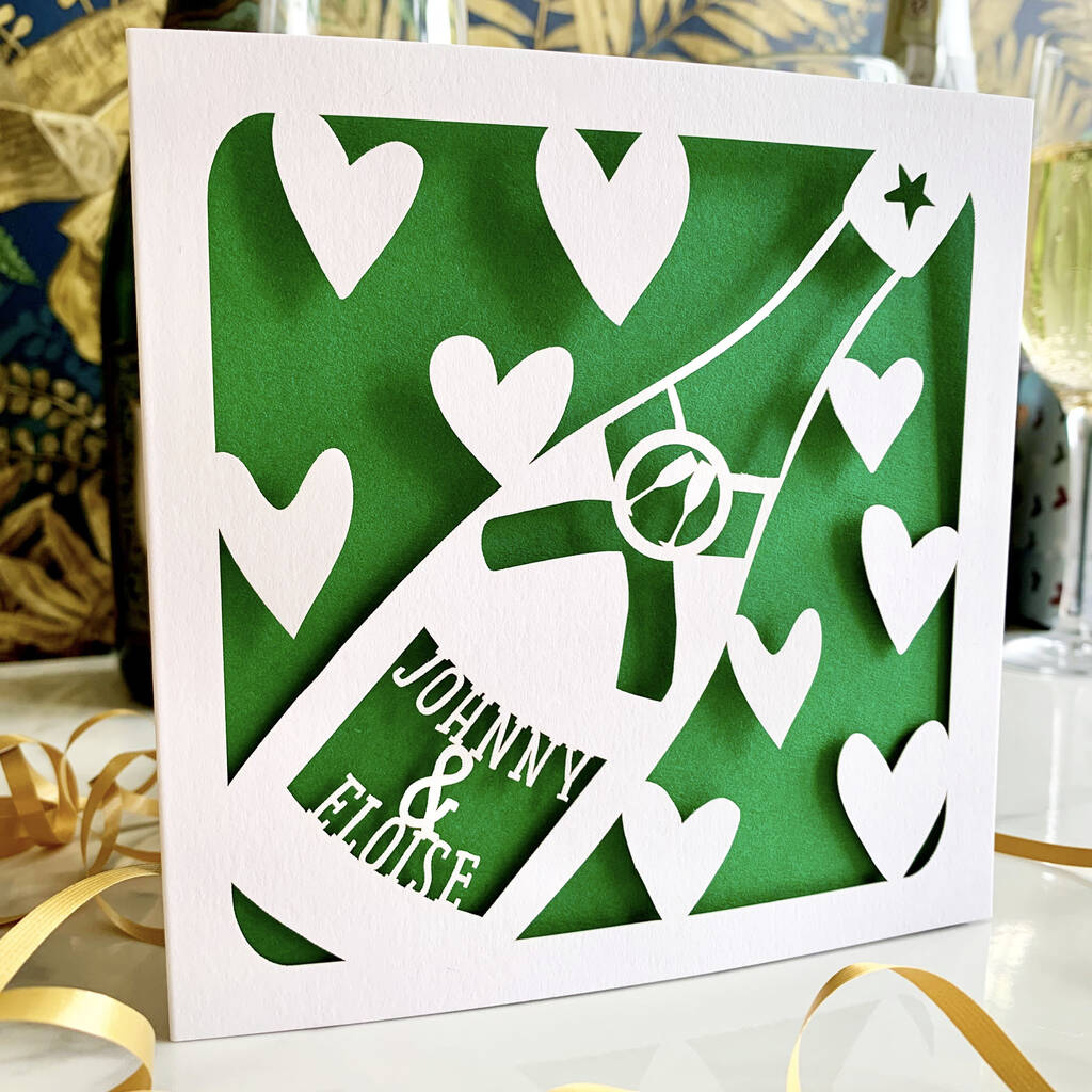 Personalised Couple Champagne Bottle Card, 1 of 4
