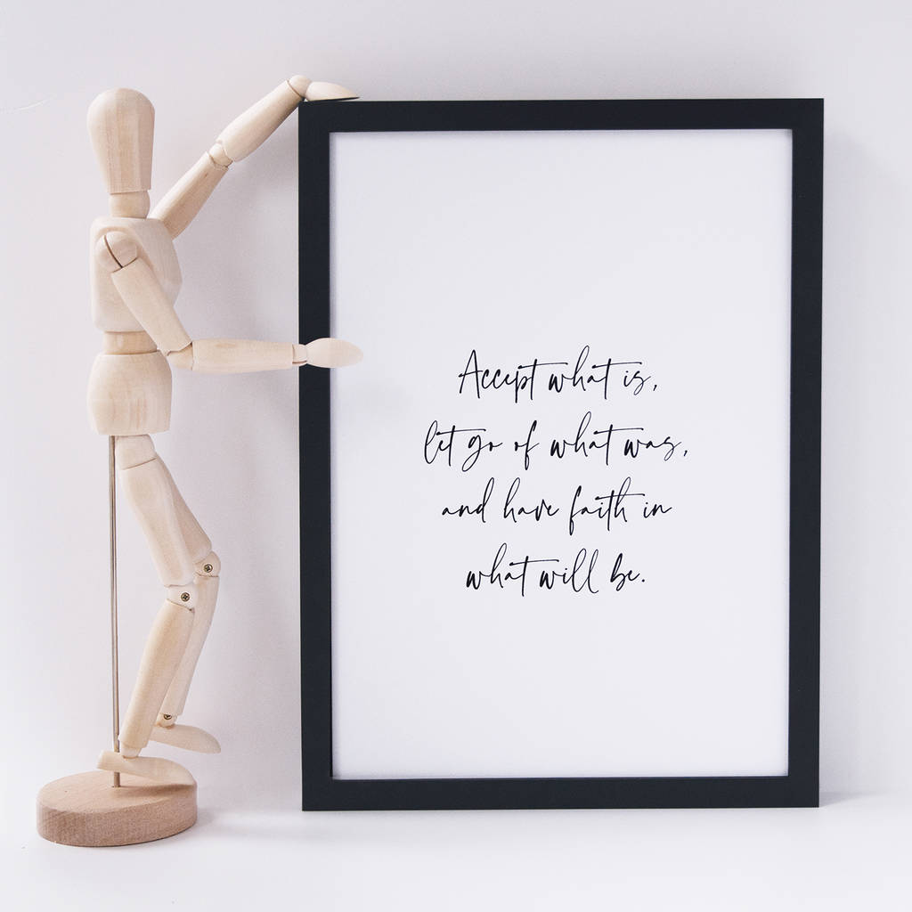 Accept what is quote inspiration typographic print by the stamford