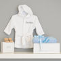 Personalised Dressing Gown And Blanket Baby Boy Hamper, thumbnail 2 of 12