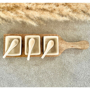 Wooden Serving Tray With Snack Bowls, 5 of 7