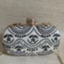 White Handcrafted Oval Clutch Bag, thumbnail 3 of 10