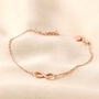 Infinity Charm Bracelet In Silver Gold And Rose Gold, thumbnail 6 of 10