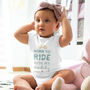 Organic Cotton Born To Ride With My Daddy Baby Grow, thumbnail 4 of 6