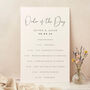 Romantic Script Wedding Order Of The Day Sign, thumbnail 1 of 3