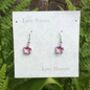 Pink Primrose February Birth Flower Drop Earrings, thumbnail 3 of 4