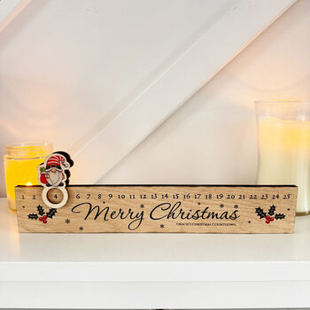 Personalised Wooden Christmas Advent Countdown Slider Keepsake, 2 of 8