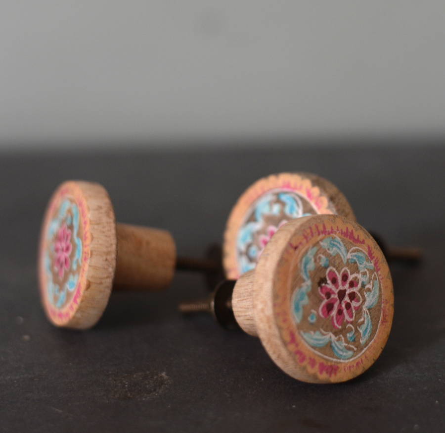 floral wooden door knob by the forest & co