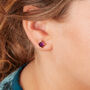 Purple Amethyst Square Cut 18 K Gold And Silver Studs, thumbnail 2 of 12