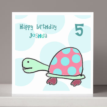 Personalised Turtle Girl Or Boy's Birthday Card, 2 of 2