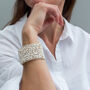 Statement Cuff Bracelet With Black Or White Pearls, thumbnail 3 of 12