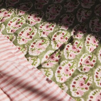 Reversible Indian Block Print Quilt, 5 of 11