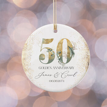 Golden 50th Anniversary Celebration Bauble, 3 of 5