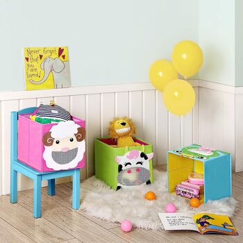 Set Of Three Storage Boxes Toy Organisers Bins Cubes, 4 of 8