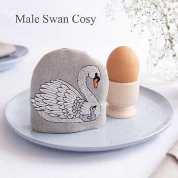 Embroidered Swan Egg Cosy, 2 of 7