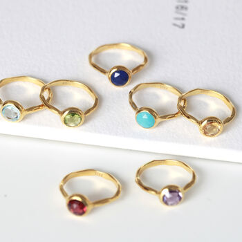Birthstone Ring In Silver Or 18ct Gold Vermeil Plated, 2 of 11