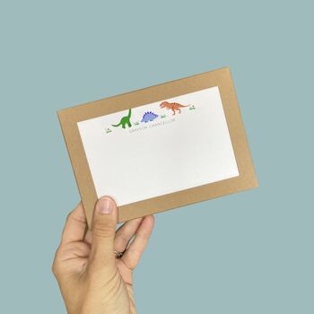 Personalised Dinosaur Correspondence Cards / Notelets, 5 of 6