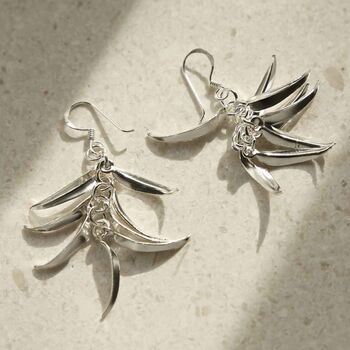 Sterling Silver Tropical Dangly Earrings, 7 of 8