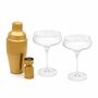 Martini Cocktail Gift Set In Soft Gold Finish, thumbnail 3 of 5
