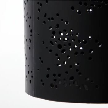 Rando Punched Black Iron Tealight Holder, 4 of 5