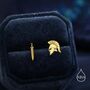 Mismatched Spartan Helmet And Sword Stud Earrings In Sterling Silver, thumbnail 6 of 12