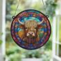 Highland Cow Stained Glass Effect Suncatcher, thumbnail 3 of 6