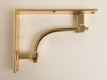 Polished Brass Vintage Style Solid Brass Shelf Brackets, 7 of 8