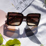 Front Lens Rectangle Thick Frame Sunglasses In Tortoise Shell, thumbnail 1 of 3