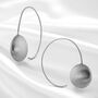 Three Quarter Hoop Earrings With Matt Disc In Silver, thumbnail 2 of 3