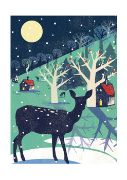 Winter Deer A3 Print, 3 of 3
