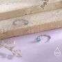 Sterling Silver Blue Opal Huggie Hoop Threader Earrings, thumbnail 3 of 11