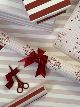 Striped Valentine's Day Wrapping Paper, 4 of 4