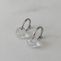 Clear Quartz Teardrop Birthstone Earrings, Silver, thumbnail 3 of 6