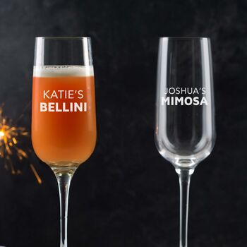 Personalised Engraved Flute, Custom Cocktail Glass Gift For Friends, 3 of 10