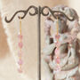 Pink Tourmaline Gold And Silver Link Dangle Earrings, thumbnail 5 of 11