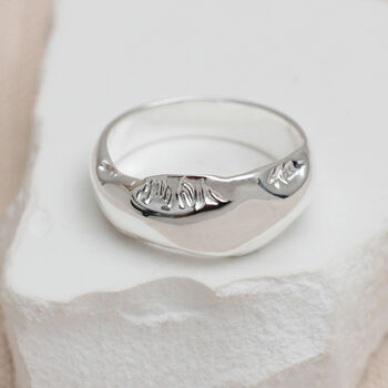 Gold Or Sterling Silver Etched Organic Ring, 2 of 5