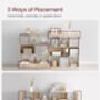 Eight Compartments Oak Wooden Bookcase Bookshelf, thumbnail 2 of 8