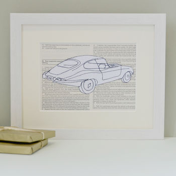 Personalised Jaguar E Type Embroidered Artwork, 2 of 8