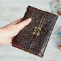 Handcrafted Indra Medium Embossed Leather Journal, thumbnail 5 of 11