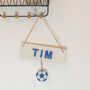 Personalised Name Sign Door Plaque With Football, thumbnail 3 of 7