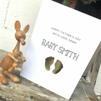 Personalised Baby Feet Father's Day Card, 4 of 6