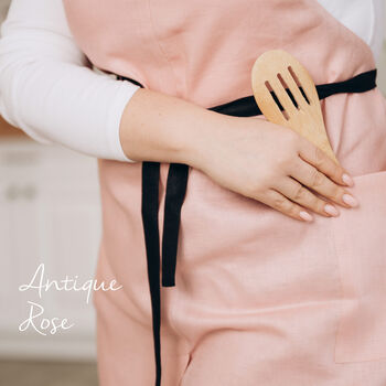 Personalised Linen Pottery Apron | Split Leg, 4 of 12