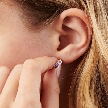 Sterling Silver Ombre Amethyst Stud Earrings, 3 of 3