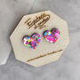 Colour Pop Confetti Heart Stud Earrings, thumbnail 3 of 8