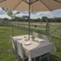 Blushed Vine Floral Outdoor And Indoor Tablecloth With Parasol Hole, thumbnail 3 of 5
