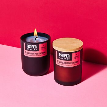 Strawberry Protein Shake Scented Soy Wax Candle, 2 of 11