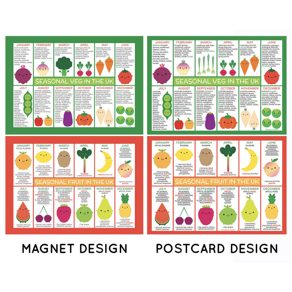 UK Seasonal Fruits And Vegetables Charts By Asking For Trouble