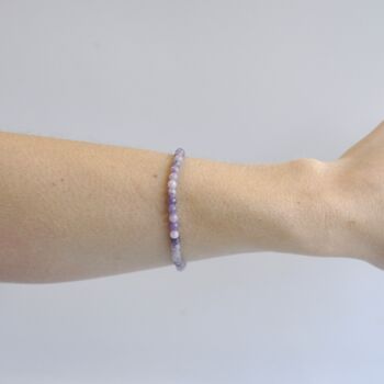 Dainty Lepidolite Crystal Bracelet For Grief, Loss, 3 of 5