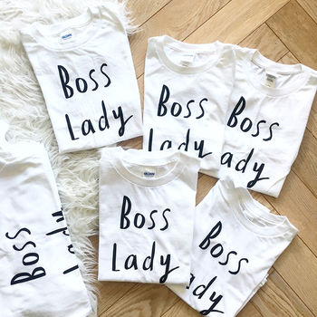 Boss Lady T Shirt In White Or Bright Pink, 4 of 9