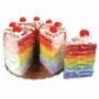 Fake Cake Candle Slice Birthday Rainbow Cake, thumbnail 5 of 6